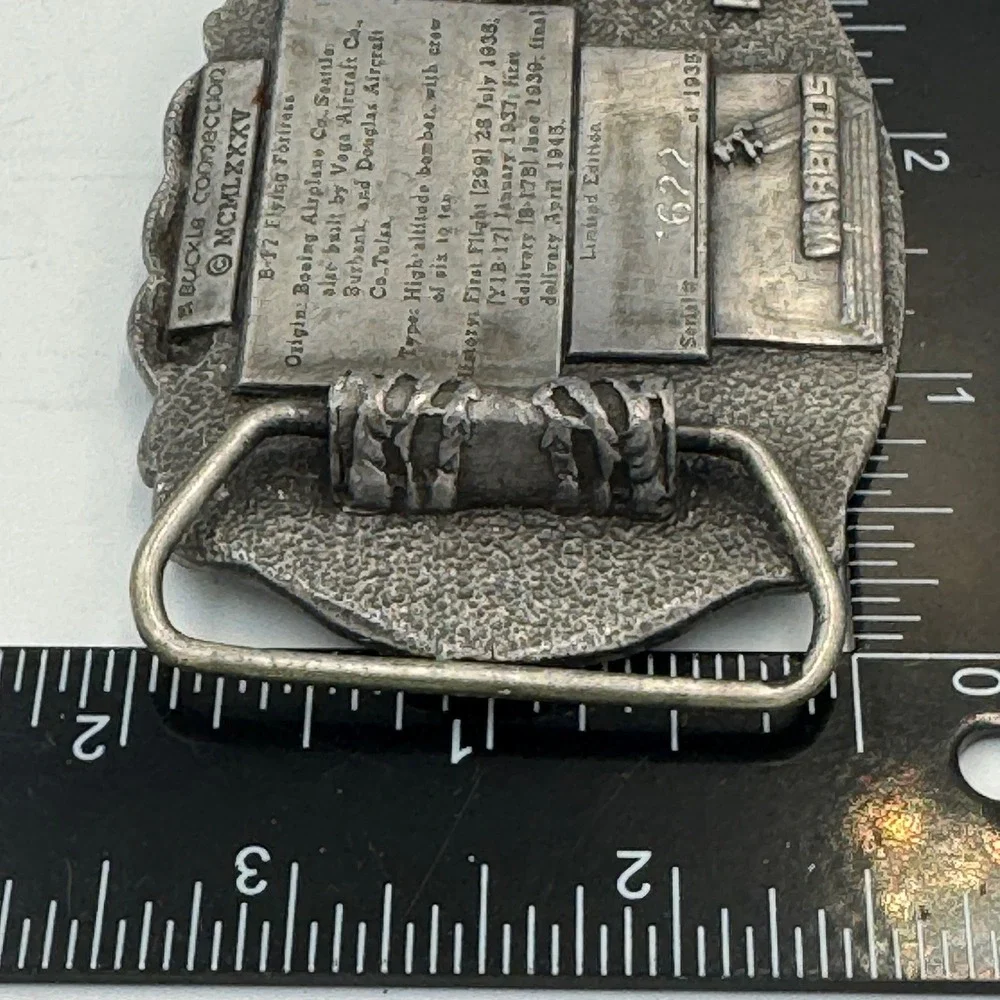 Vintage 1985‎ B-17 Flying Fortress 50th Anniversary Belt Buckle Limited Edition